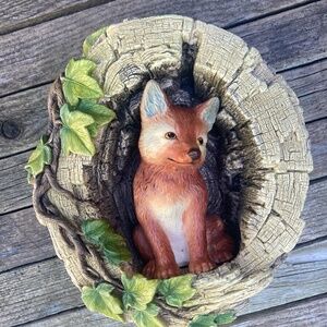 Bossons Fox Cub Chalk Art wall plaque